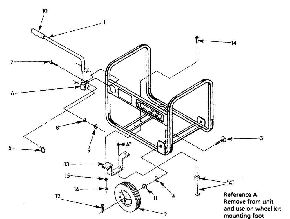 Wheel Kit Diagram and Parts List for 9864-0-1N170  Briggs and Stratton Generator